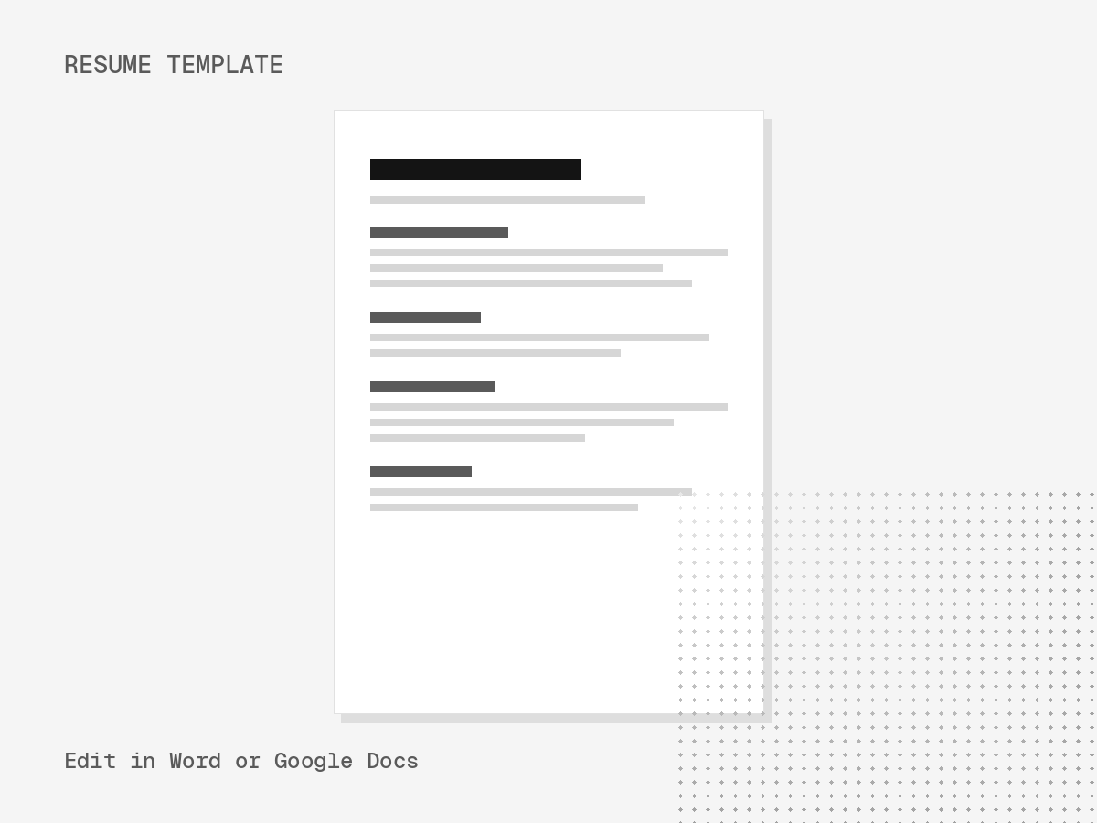 Developer Resume Template